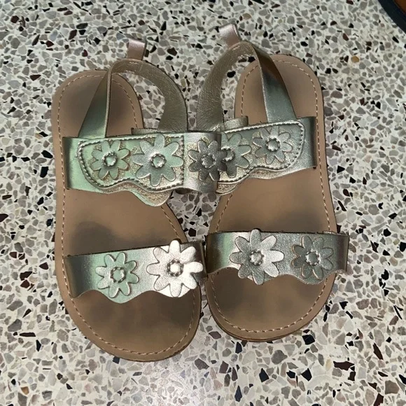 Girls Bundle of Shoes Brown Boots Gold Sandals Sneakers Shoes Size 11 - Picture 2 of 7